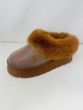 WILD DIVA Embellished Faux Fur Platform Booties - Trendsi
