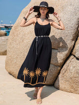 Embroidered Scoop Neck Midi Cami Dress - Trendsi - Flyclothing LLC