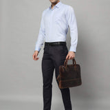 Modernist Leather Laptop Bag-Dark Brown - Classy Leather Bags - Flyclothing LLC
