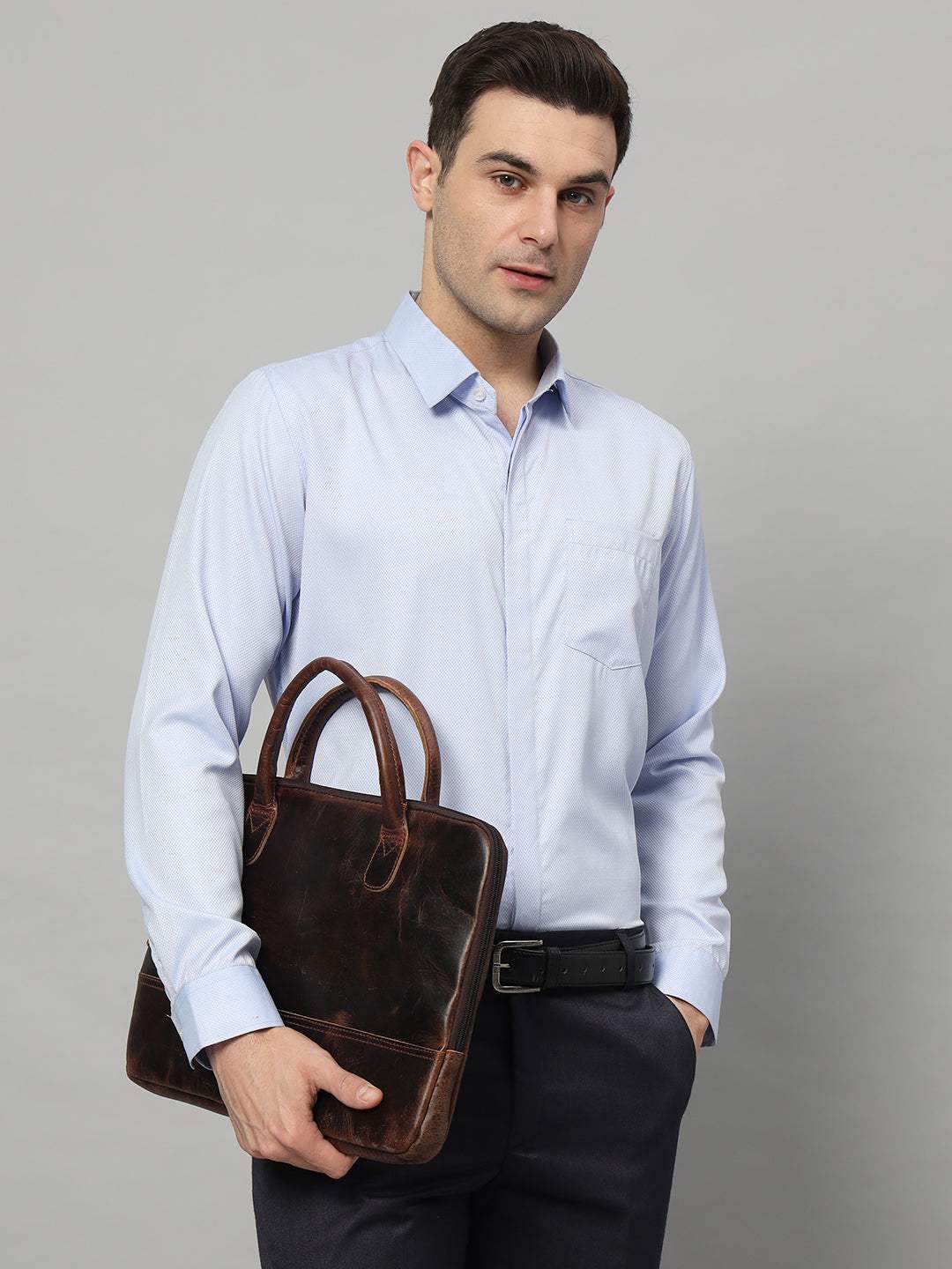 Modernist Leather Laptop Bag-Dark Brown - Classy Leather Bags - Flyclothing LLC