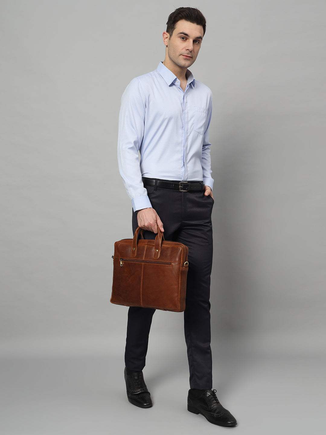 Denver Slim Laptop Briefcase - Classy Leather Bags - Flyclothing LLC