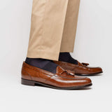 14-580-CGN FRANCO Teju Lizard Tassel Loafer, Cognac - Zelli Italia - Flyclothing LLC