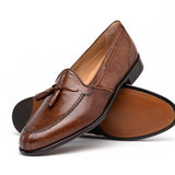 14-580-CGN FRANCO Teju Lizard Tassel Loafer, Cognac - Zelli Italia - Flyclothing LLC