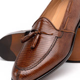 14-580-CGN FRANCO Teju Lizard Tassel Loafer, Cognac - Zelli Italia - Flyclothing LLC