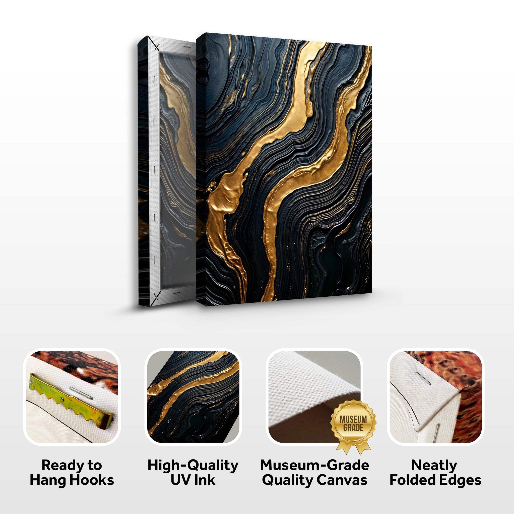 Modern Golden Lave Flow Wall Art - Tailored Canvases - Flyclothing LLC