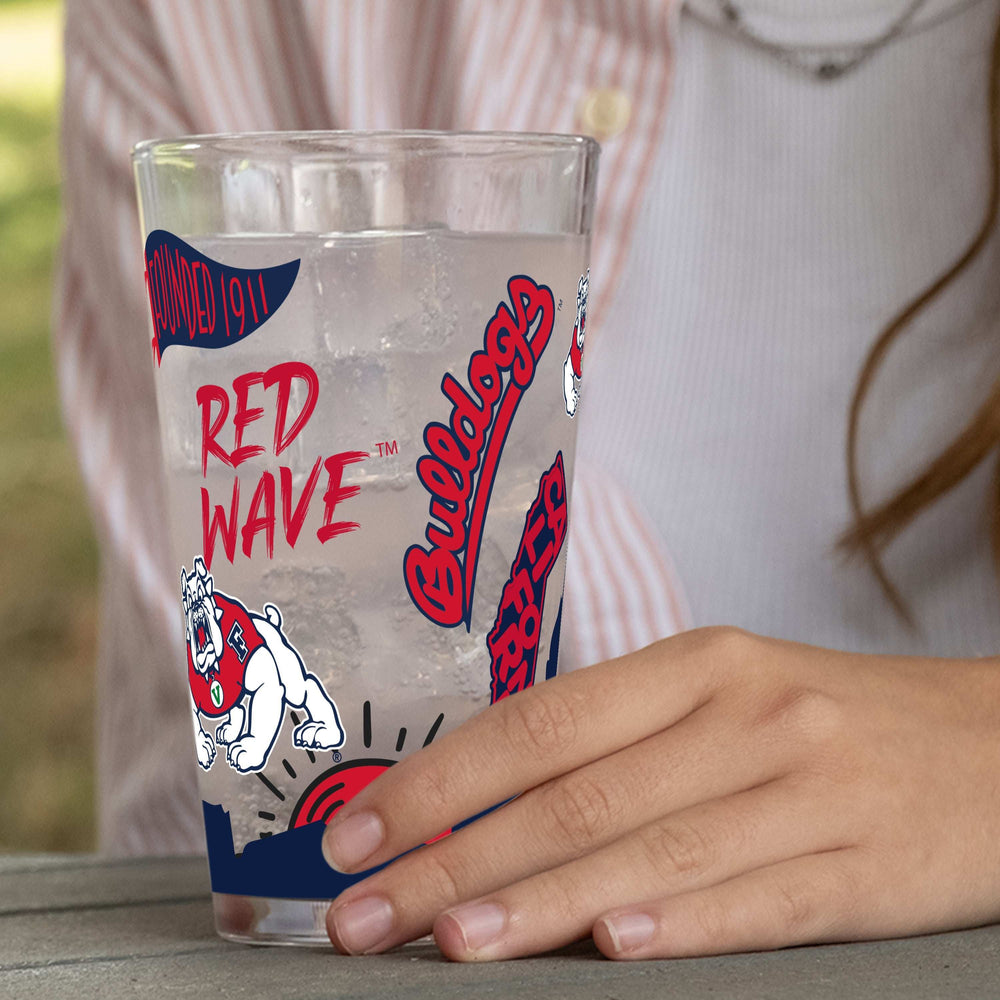Fresno State 16oz Native Pint Glass - Logo Brands - Flyclothing LLC
