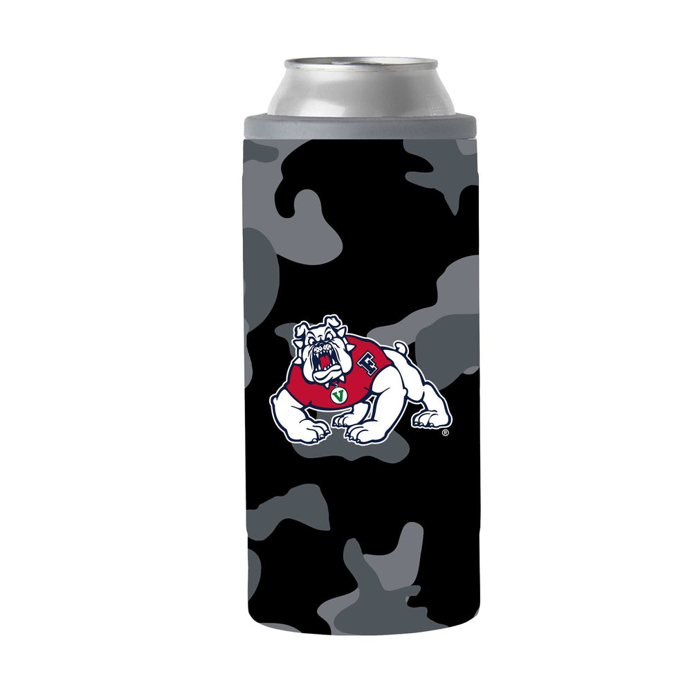 Fresno State Black Camo 12oz Slim Can Coolie - Logo Brands - Flyclothing LLC