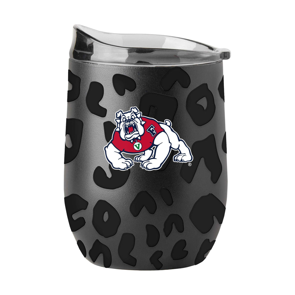 Fresno State Leopard 16oz Black Powdercoat Curved Beverage - Logo Brands - Flyclothing LLC