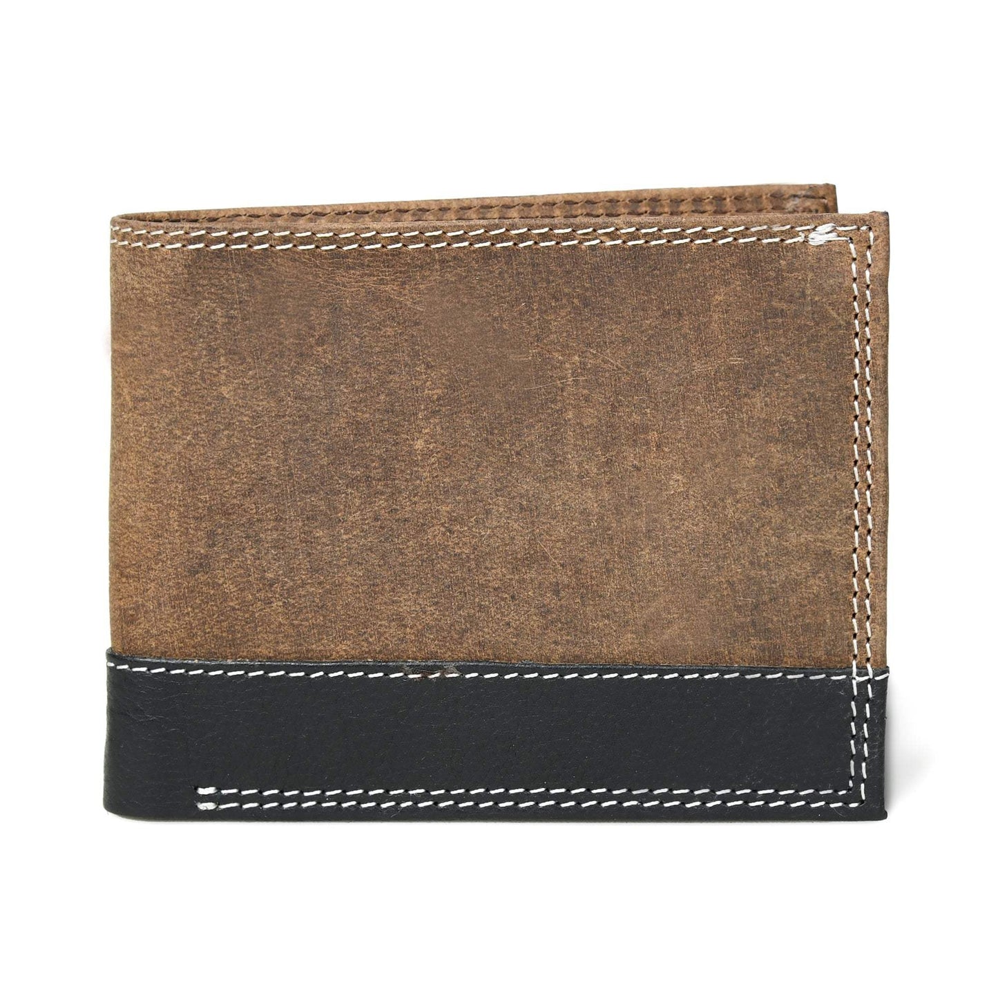 Contrast Bifold Men's Wallet - Classy Leather Bags - Flyclothing LLC