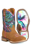 Tin Haul Little Girls Feathers Hummingbird Sole - Tin Haul