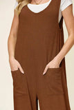 Double Take Full Size Texture Sleeveless Wide Leg Jumpsuit - Trendsi - Flyclothing LLC