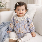 Vintage Floral Baby Bodysuit With Lace Collar - Tesa Babe - Flyclothing LLC