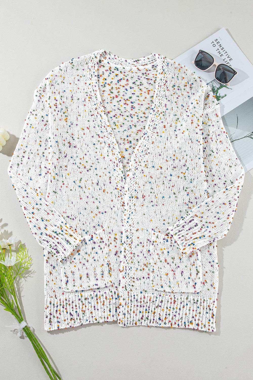 Open Front Long Sleeve Cardigan - Trendsi - Flyclothing LLC