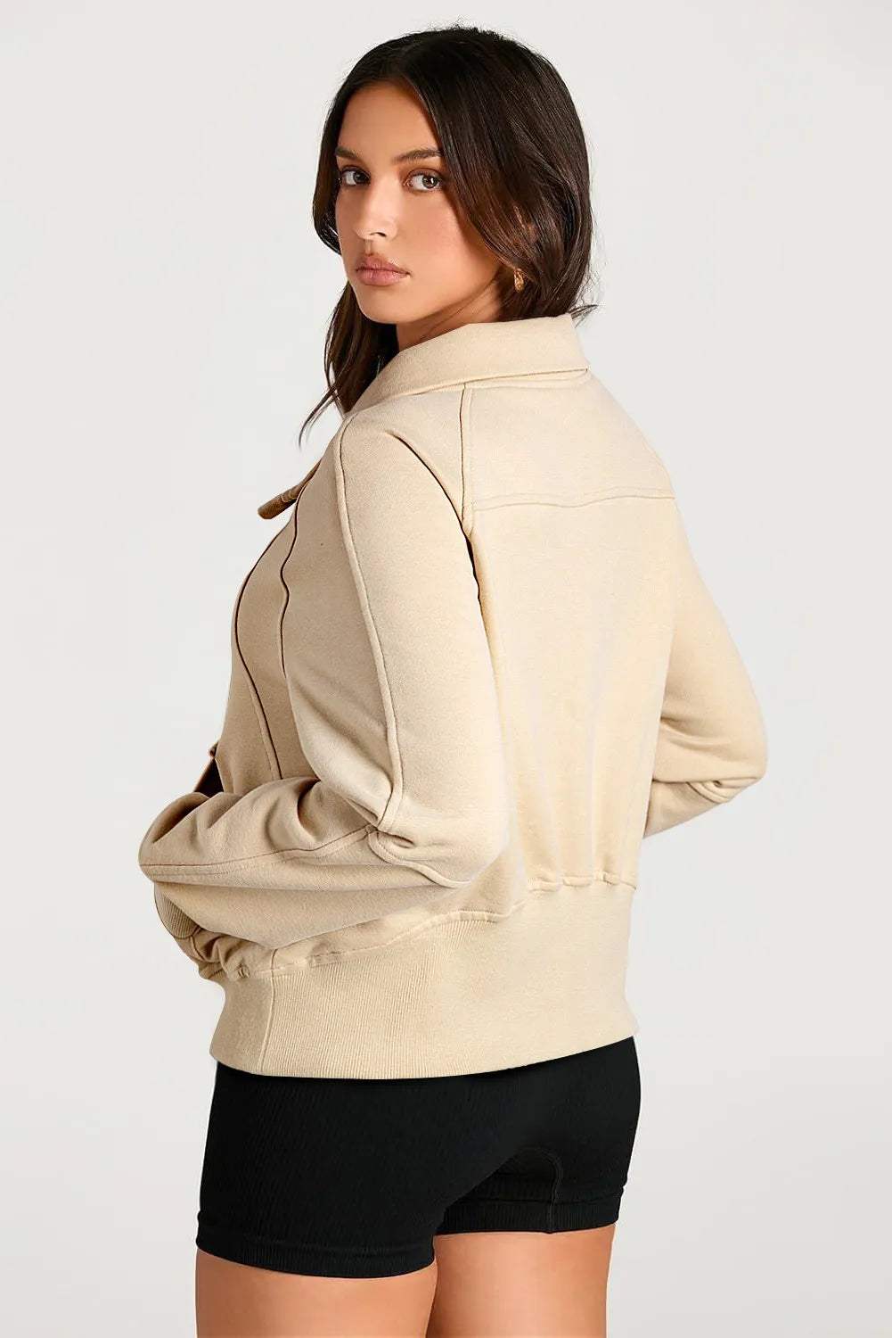 Half Zip Long Sleeve Sweatshirt - Trendsi - Flyclothing LLC