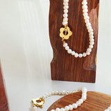 Titanium Steel Pearl Flower Bracelet - Trendsi - Flyclothing LLC