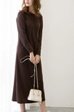Casual Long Sleeve Midi Dress - Trendsi - Flyclothing LLC