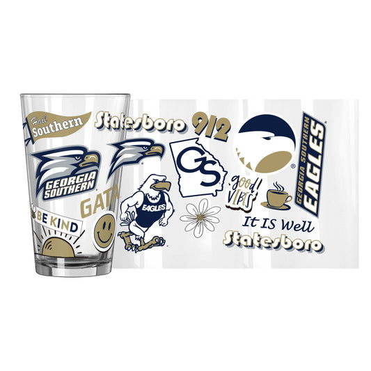 GA Southern 16oz Native Pint Glass - Logo Brands - Flyclothing LLC