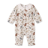 Larkspur Prairie Linen Western Romper With Eyelet Collar - Tesa Babe - Flyclothing LLC