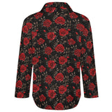 Colores De Mexico Romantic Red Roses Button Up Blouse