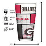 Georgia 16oz Quilted Stained Pint Glass - Logo Brands - Flyclothing LLC