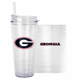 Georgia 22oz Flipside Dbl Wall Clear Tumbler - Logo Brands - Flyclothing LLC