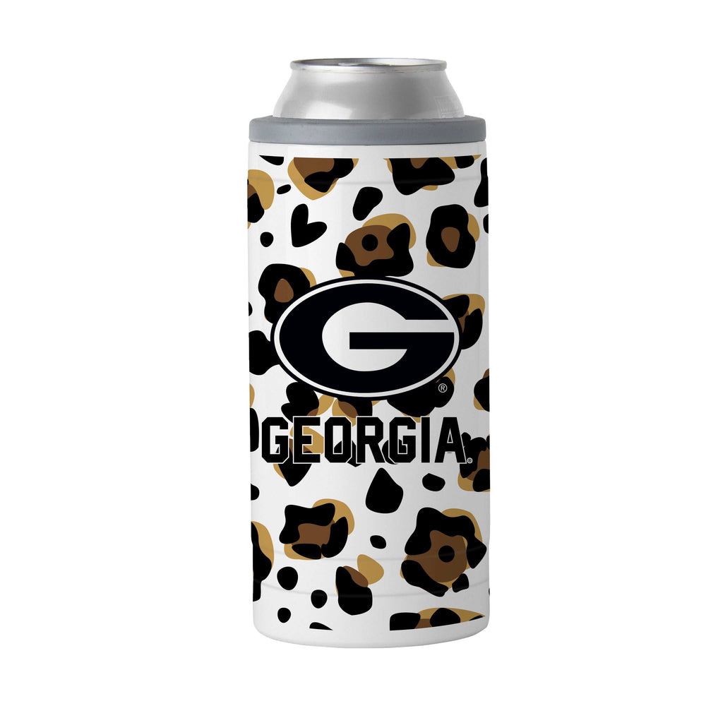 Georgia 12oz Neutral Leopard Slim Can Coolie - Logo Brands - Flyclothing LLC