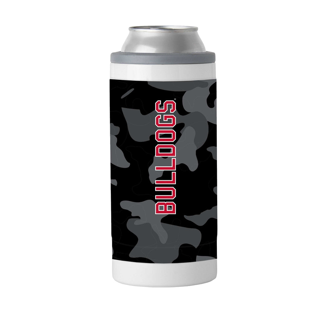 Georgia Black Camo 12oz Slim Can Coolie - Logo Brands - Flyclothing LLC