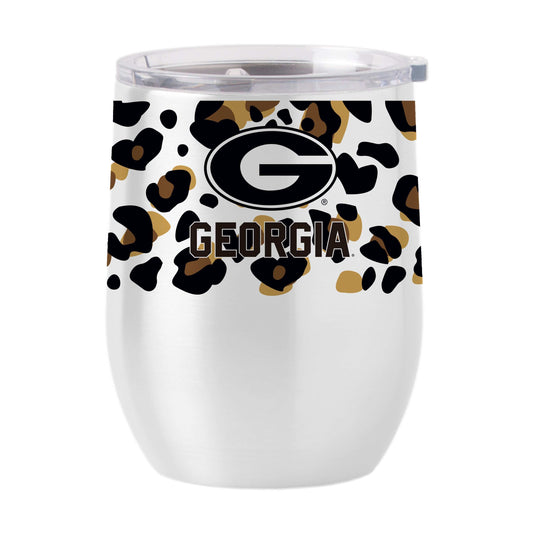 Georgia 16oz Neutral Leopard Stainless Curved Beverage - Logo Brands - Flyclothing LLC
