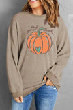 Pumpkin Graphic Round Neck Long Sleeve Sweatshirt - Trendsi - Flyclothing LLC