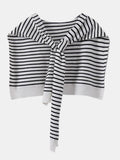 Striped Contrast Knit Wrap - Trendsi