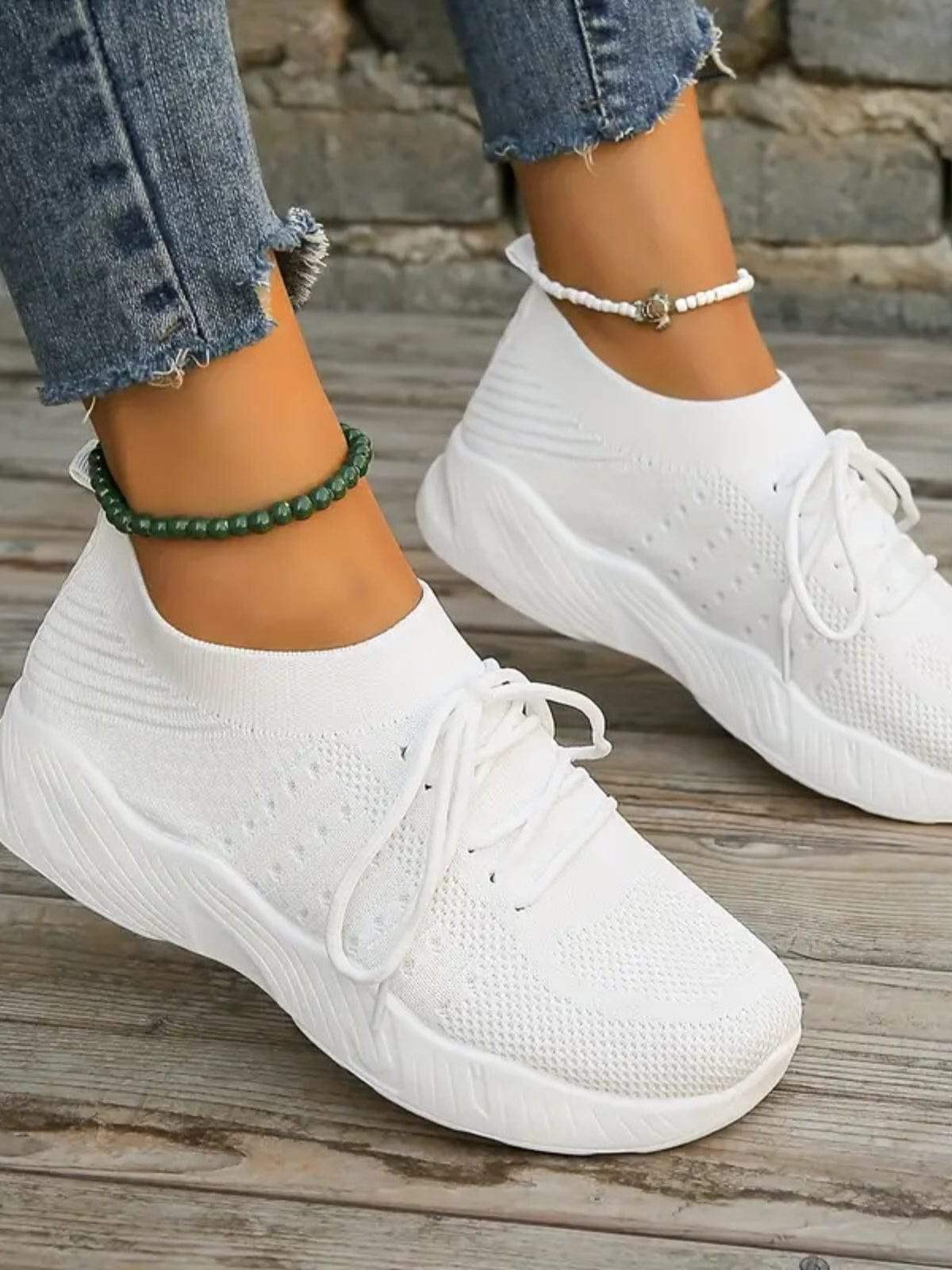 Mesh Round Toe Flat Athletic - Trendsi - Flyclothing LLC