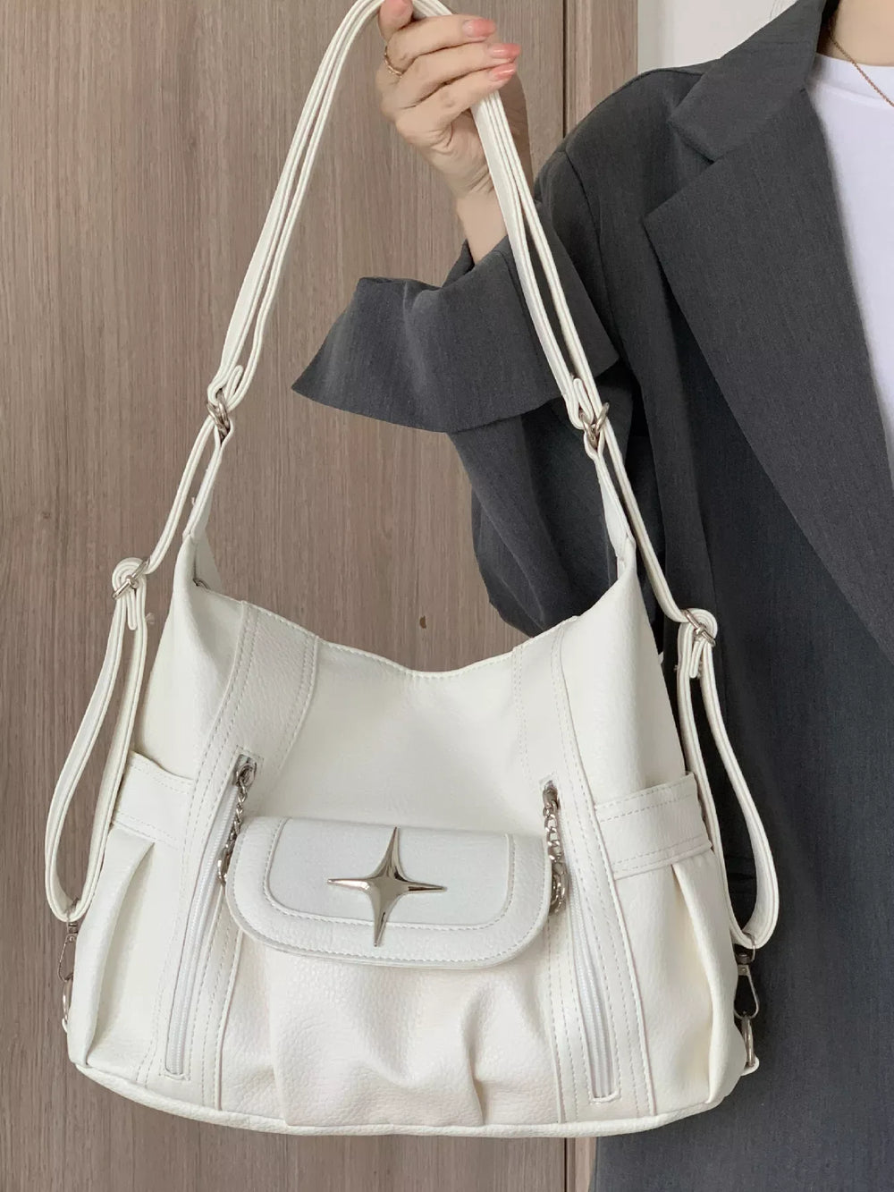 Adjustable Strap Star Decor Convertible Crossbody Bag - Trendsi - Flyclothing LLC