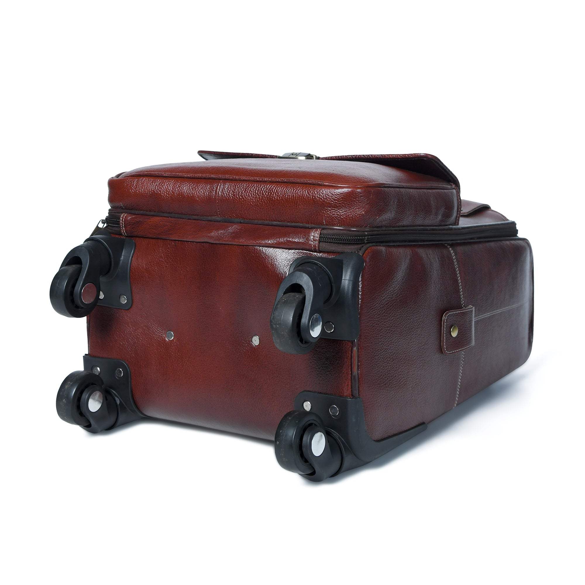 Leather Carry-On Trolly Bag - Classy Leather Bags - Flyclothing LLC