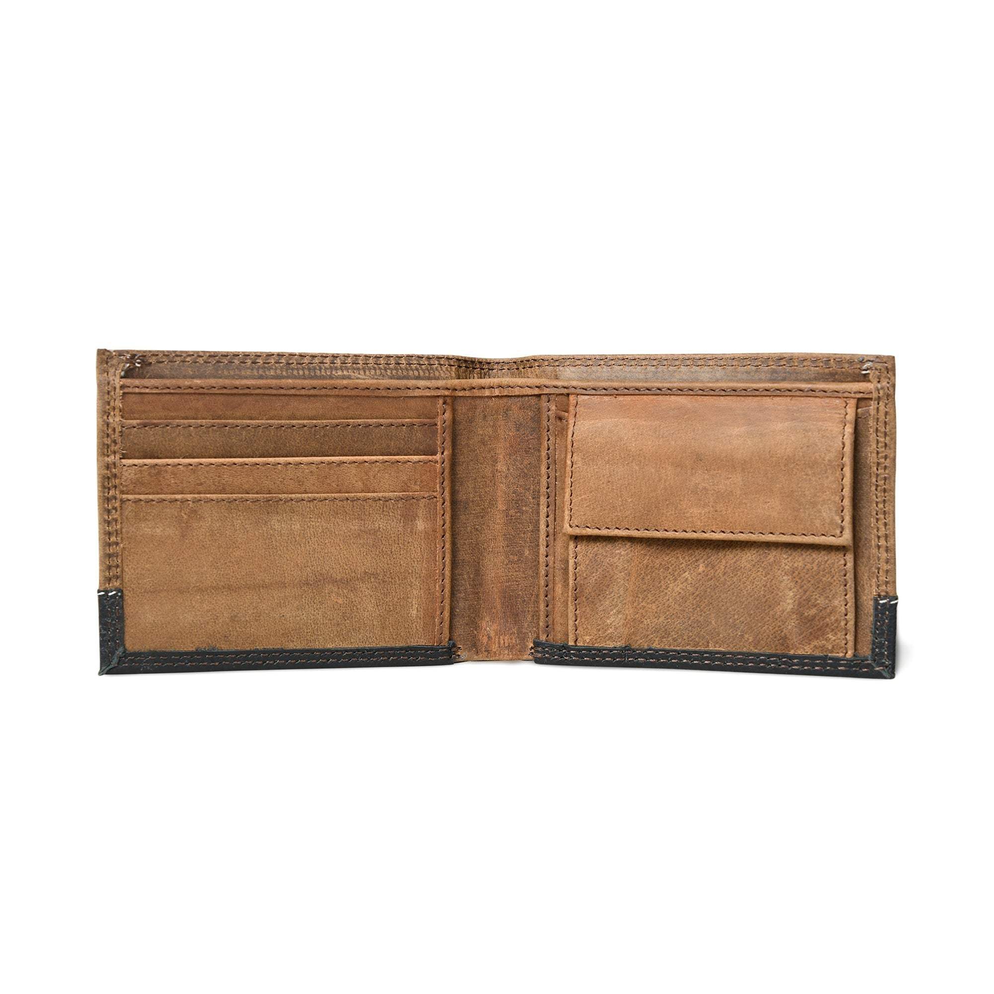 Contrast Bifold Men's Wallet - Classy Leather Bags - Flyclothing LLC