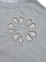 Perfee Cutout Pearl Round Neck Long Sleeve Sweatshirt - Trendsi - Flyclothing LLC