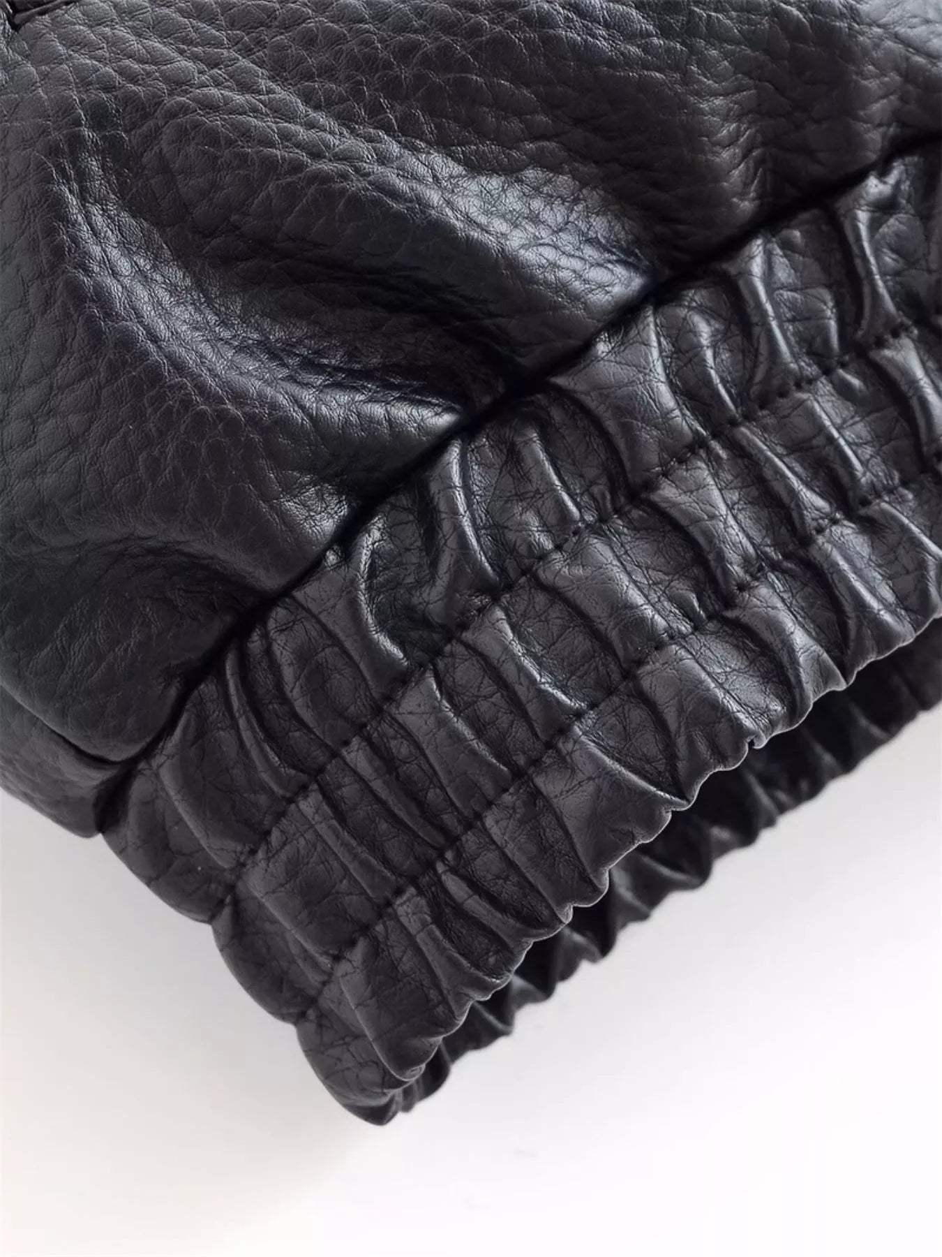 Asymmetrical Faux Leather Moto Jacket - Trendsi - Flyclothing LLC