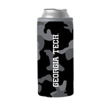 GA Tech Black Camo 12oz Slim Can Coolie