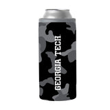 GA Tech Black Camo 12oz Slim Can Coolie