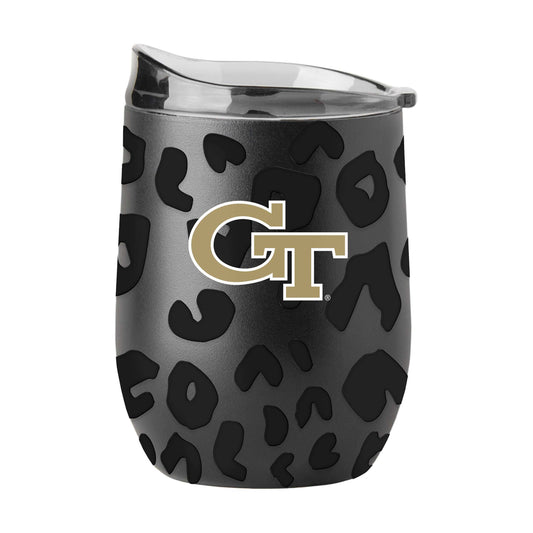 GA Tech Leopard 16oz Black Powdercoat Curved Beverage - Logo Brands - Flyclothing LLC