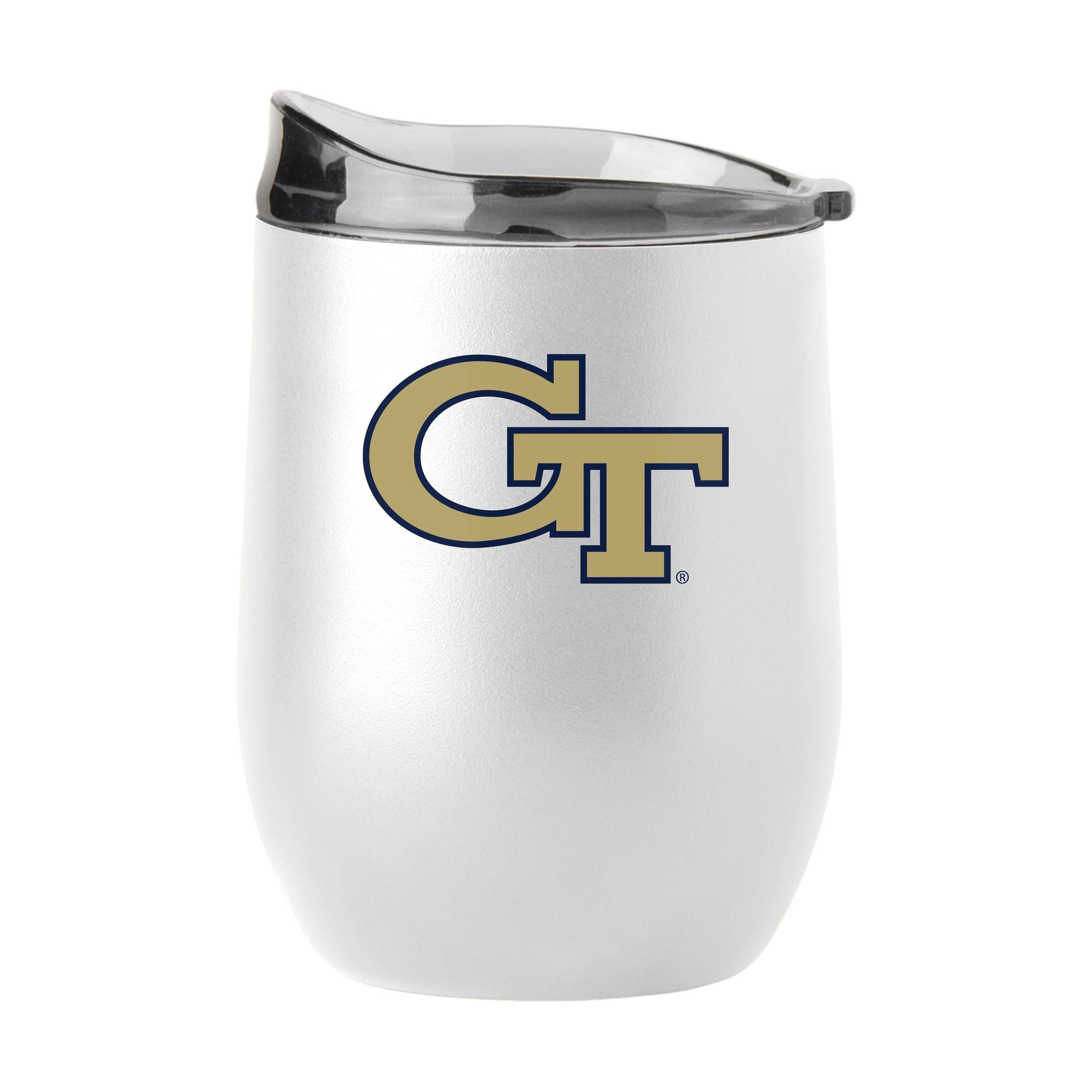 GA Tech 16oz Swagger White Powder Coat Curved Beverage - Logo Brands - Flyclothing LLC