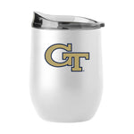GA Tech 16oz Swagger White Powder Coat Curved Beverage