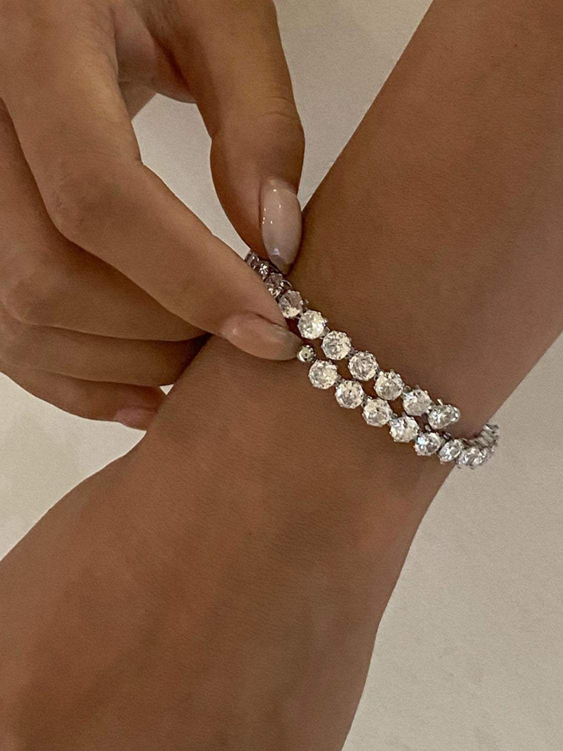 Stainless Steel Inlaid Zircon Bracelet - Trendsi - Flyclothing LLC