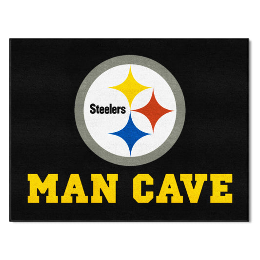 Pittsburgh Steelers Man Cave All-Star Rug - 34 in. x 42.5 in. - Pittsburgh Steelers