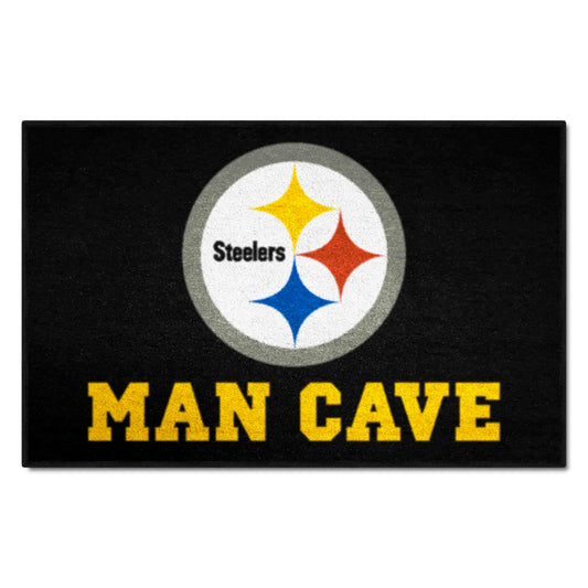 Pittsburgh Steelers Man Cave Starter Mat Accent Rug - 19in. x 30in. - Pittsburgh Steelers