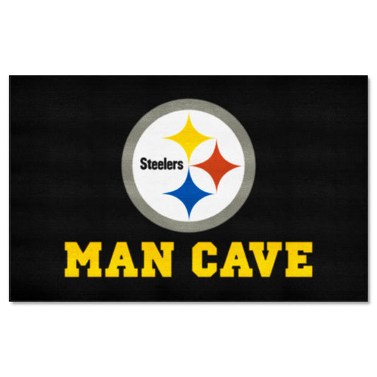 Pittsburgh Steelers Man Cave Ulti-Mat Rug - 5ft. x 8ft. - Pittsburgh Steelers