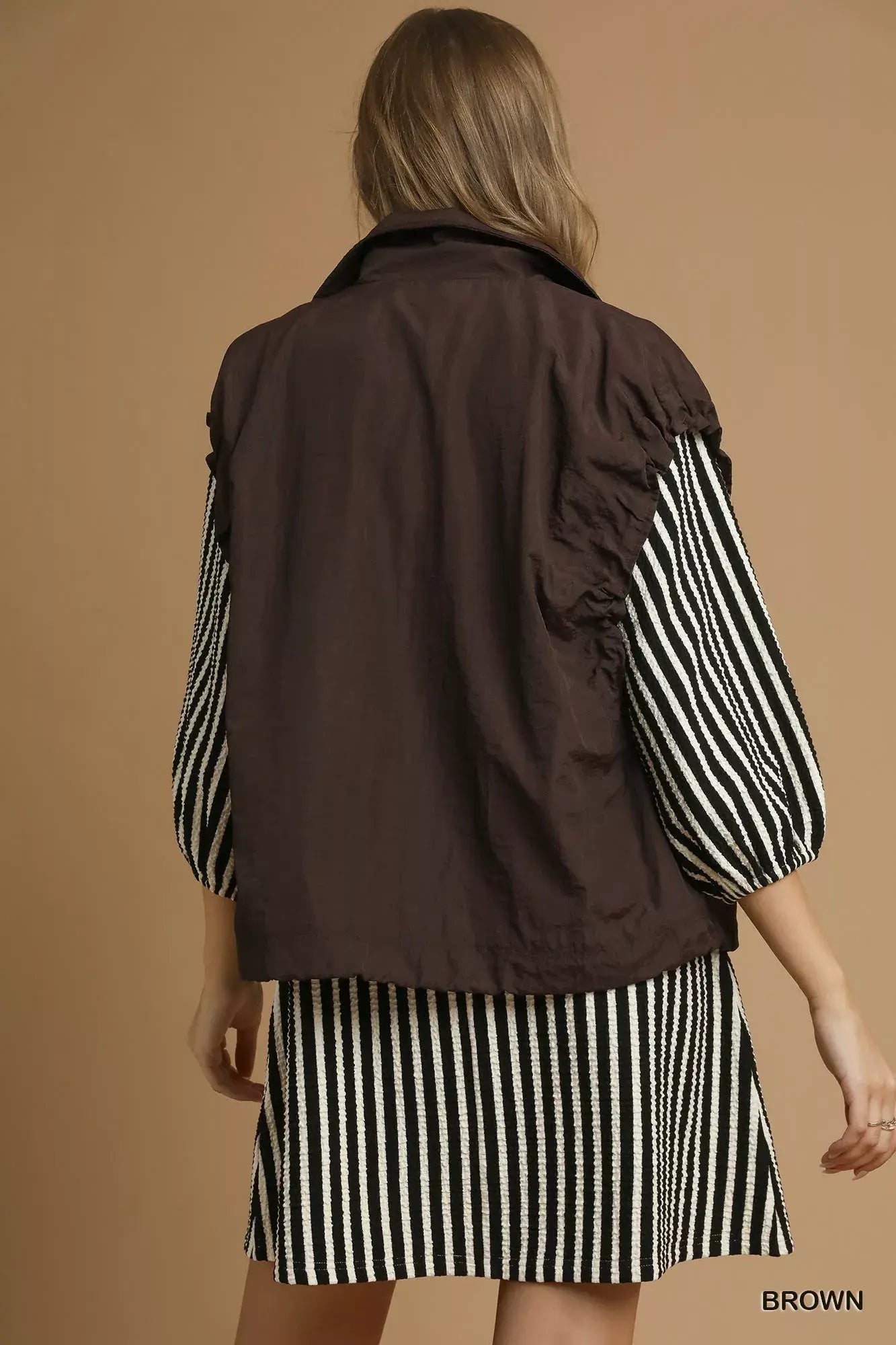 Umgee Nylon Vest with Pockets - Trendsi - Flyclothing LLC