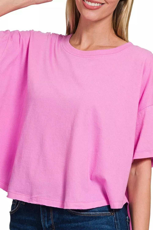 Zenana Cotton Round Neck Short Sleeve T-Shirt - Trendsi - Flyclothing LLC