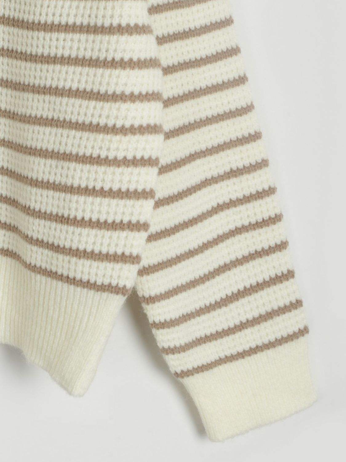 Striped Half Zip Long Sleeve Sweater - Trendsi - Flyclothing LLC