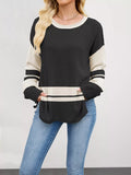 Color Block Side Slit Sweater - Trendsi - Flyclothing LLC