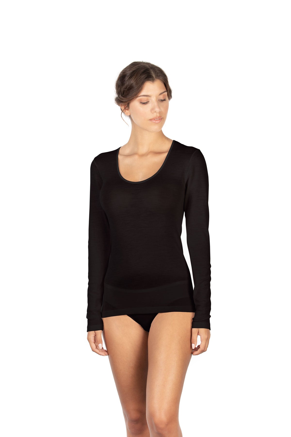 EGi Luxury Merino Wool Silk Women's Long Sleeve T-Shirt. Proudly Made in Italy (143) - tittimitti - Flyclothing LLC